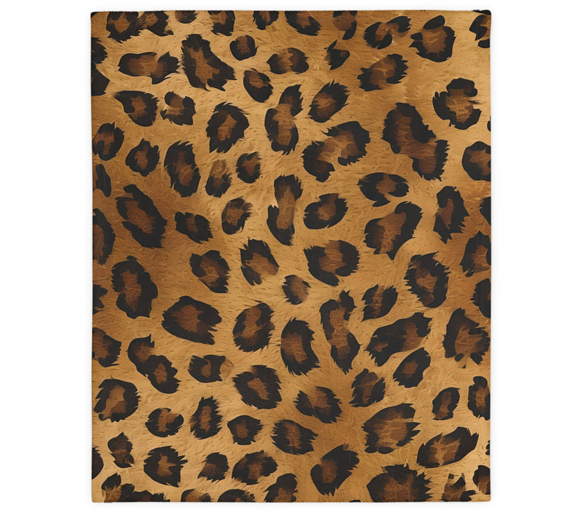 Leopard Print Velveteen Microfiber Blanket (Two-sided print)