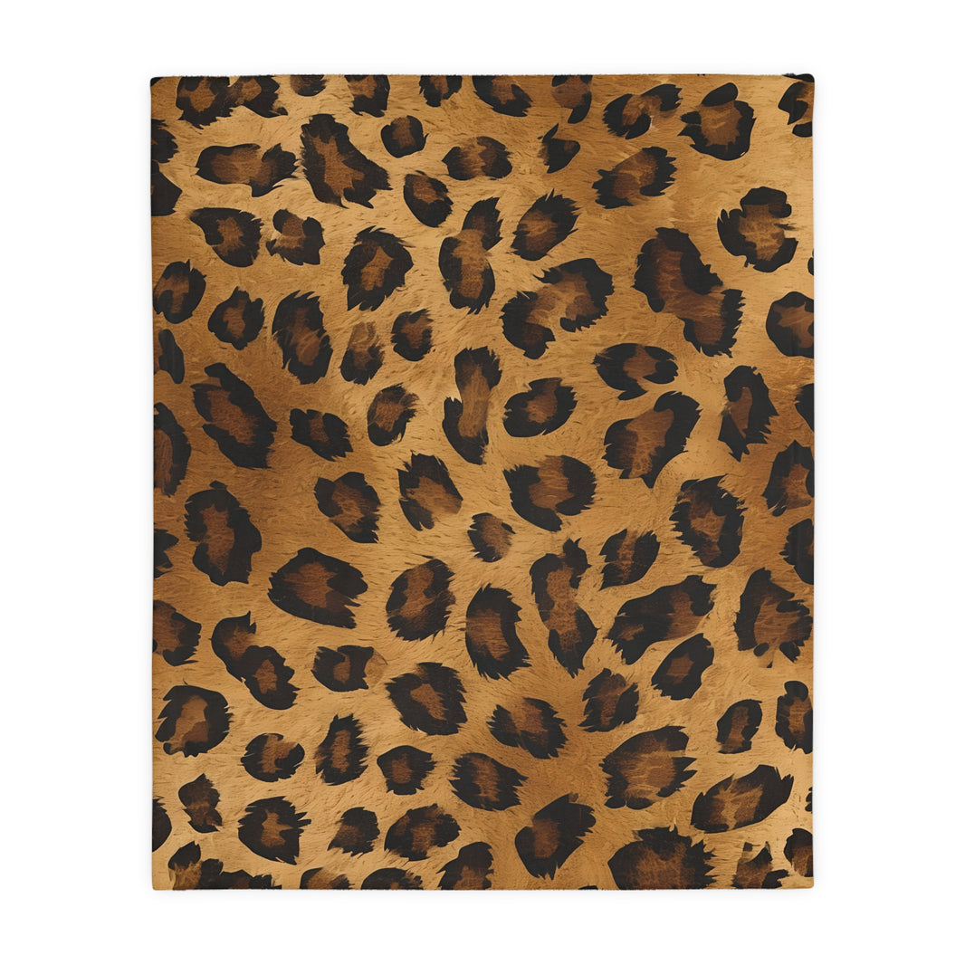Leopard Print Velveteen Microfiber Blanket (Two-sided print)
