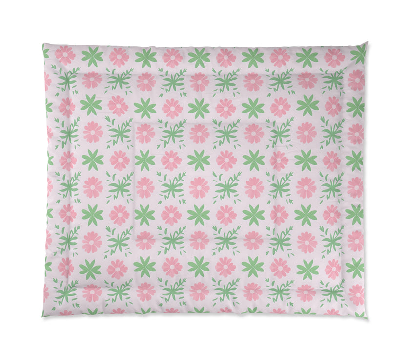 Floral Comforter, Cozy Floral Bedding, Springtime Bedspread, Flower Pattern Comforter Set, Boho Home Decor, Dorm Room Essentials