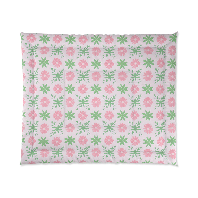 Floral Comforter, Cozy Floral Bedding, Springtime Bedspread, Flower Pattern Comforter Set, Boho Home Decor, Dorm Room Essentials