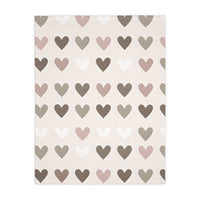 Pink Hearts Velveteen Microfiber Blanket (Two-sided print)