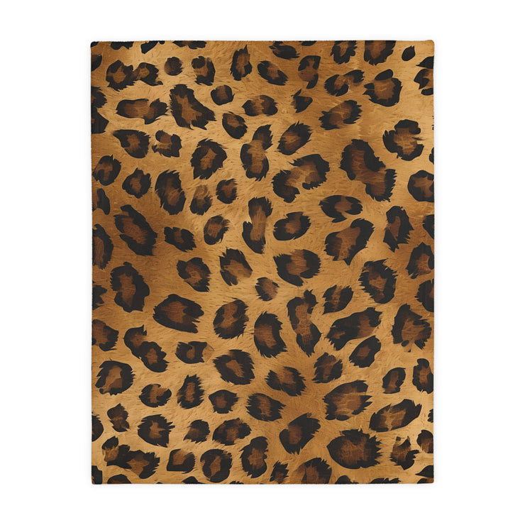 Leopard Print Velveteen Microfiber Blanket (Two-sided print)