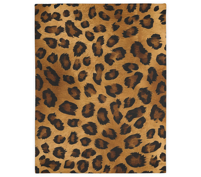 Leopard Print Velveteen Microfiber Blanket (Two-sided print)