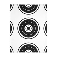 Black and white Circle Pattern Velveteen Microfiber Blanket (Two-sided print)