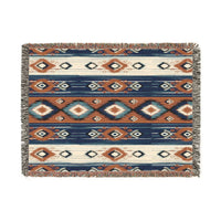 Ikat Pattern Woven Blanket for Cozy Vibes | Home Decor Gift, Tribal Throw, Bohemian Blanket, Picnic Blanket, Stylish Warmth