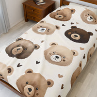 Teddy Bear Kids Blanket, Nursery Decor, Baby Shower Gift, Cozy Child Throw, Soft Toddler Bedding, Warm Lap Cover