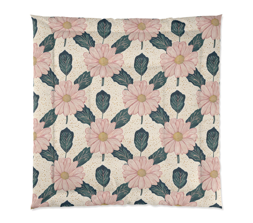 Botanical Floral Comforter - Cozy Bedding for a Relaxing Bedroom Retreat, Perfect for Spring Decor, Housewarming Gift, Boho Style, Floral
