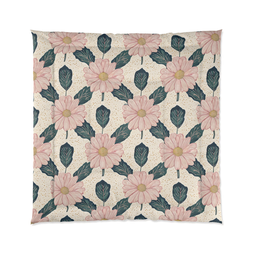 Botanical Floral Comforter - Cozy Bedding for a Relaxing Bedroom Retreat, Perfect for Spring Decor, Housewarming Gift, Boho Style, Floral