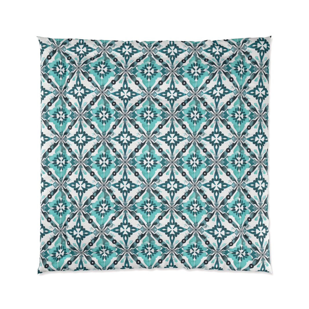 Bohemian Tile Print Comforter, Cozy Bedroom Bedding, Gift for Home Decor, Stylish Dorm Accents, Living Room Throws
