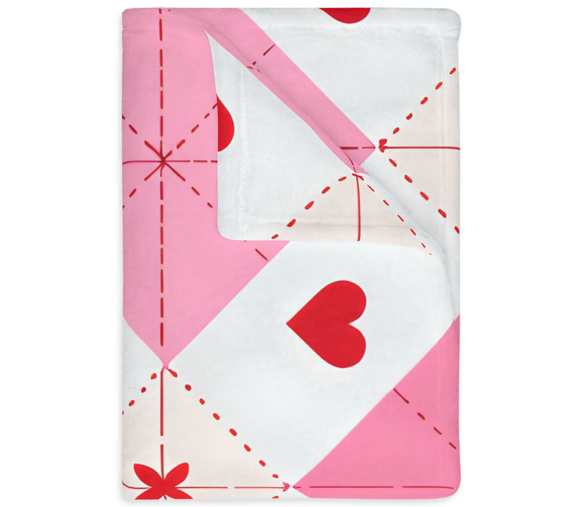Romantic Heart Velveteen Microfiber Blanket (Two-sided print)