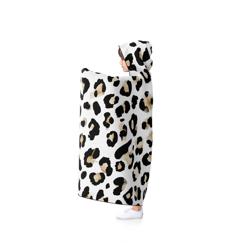 Cozy Leopard Hooded Blanket, Perfect for Snuggling, Movie Nights, Home Decor, Gift for Animal Lovers, Winter Comfort