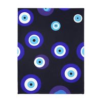 Blue Evil Eye Blanket Velveteen Microfiber Blanket (Two-sided print)