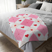 Romantic Heart Velveteen Microfiber Blanket (Two-sided print)