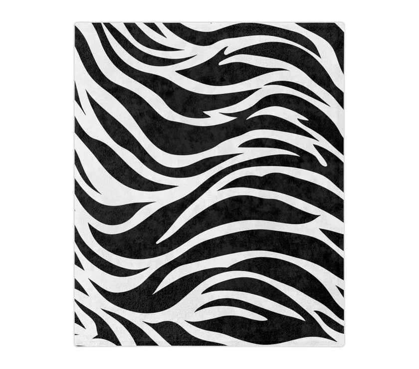 Black and White | Zebra Lines Velveteen Microfiber Blanket