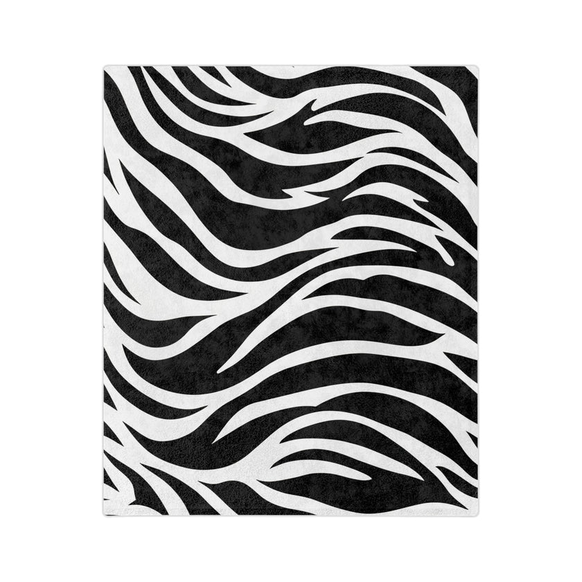 Black and White | Zebra Lines Velveteen Microfiber Blanket