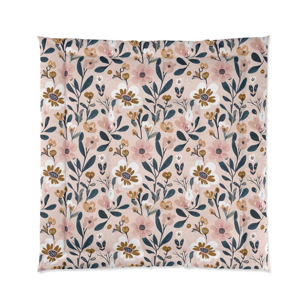 Floral Pattern Comforter, Cozy Bedding, Boho Home Decor, Gift for Her, Spring Bedroom Makeover, Warm Soft Blanket