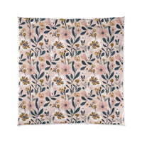 Floral Pattern Comforter, Cozy Bedding, Boho Home Decor, Gift for Her, Spring Bedroom Makeover, Warm Soft Blanket