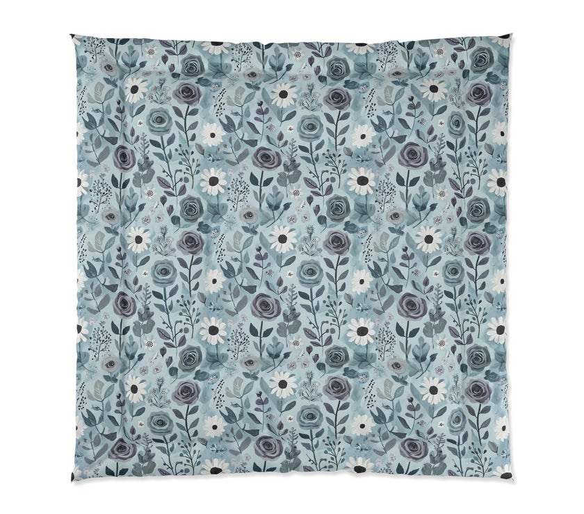 Floral Pattern Comforter - Cozy Bedroom Decor, Soft Floral Bedding, Home Accents, Gift for Her, Spring and Summer Home
