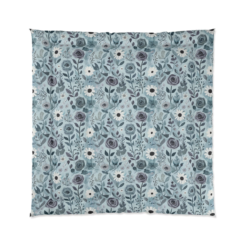 Floral Pattern Comforter - Cozy Bedroom Decor, Soft Floral Bedding, Home Accents, Gift for Her, Spring and Summer Home