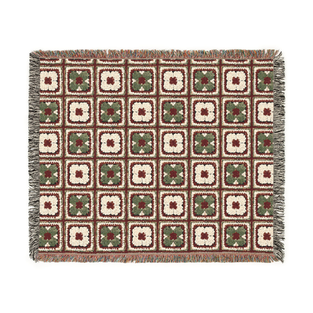 Cozy Woven Blanket, Vintage Floral Throw, Warm Home Decor, Perfect for Living Room, Cozy Gift for Home, Relaxing Blanket