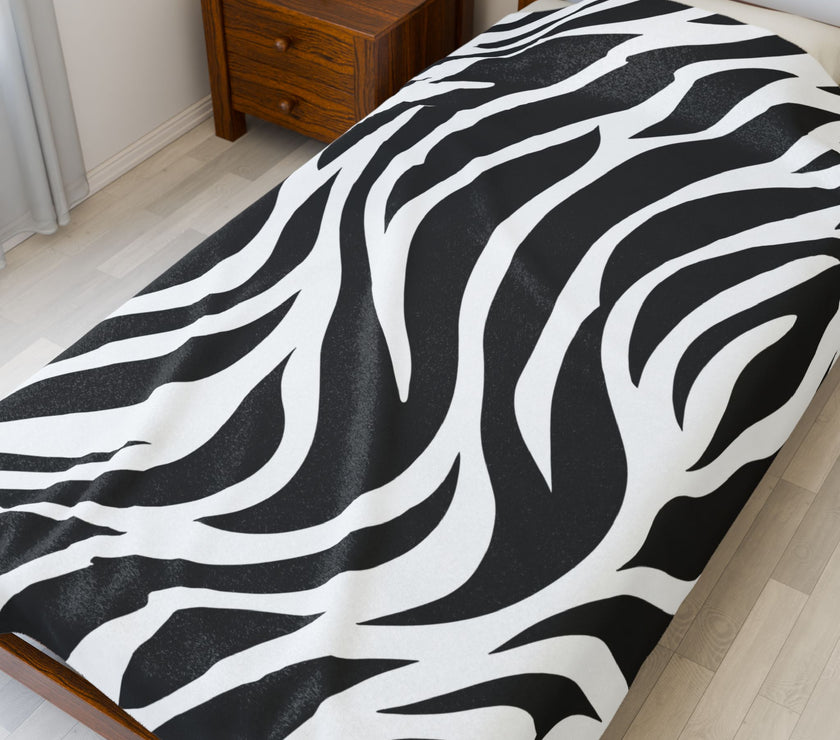 Zebra lines Velveteen Plush Blanket
