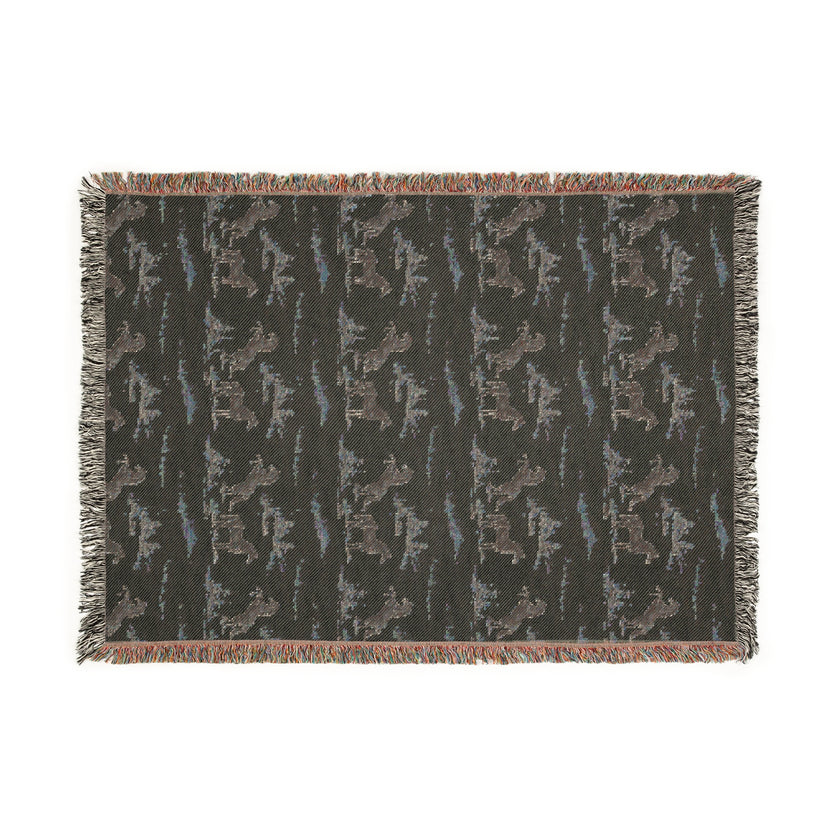 Cozy Woven Blanket with Nature Design, Rustic Home Decor, Perfect for Camping, Cabin Vibes, Gift for Outdoorsy Friends, Snuggle Blanket