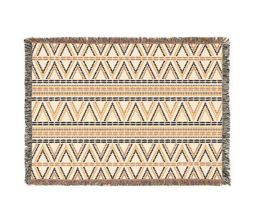 Geometric Woven Blanket, Cozy Home Decor, Gift for Her, Boho Style Throw, Camping Blanket, Warm Decorative Throw