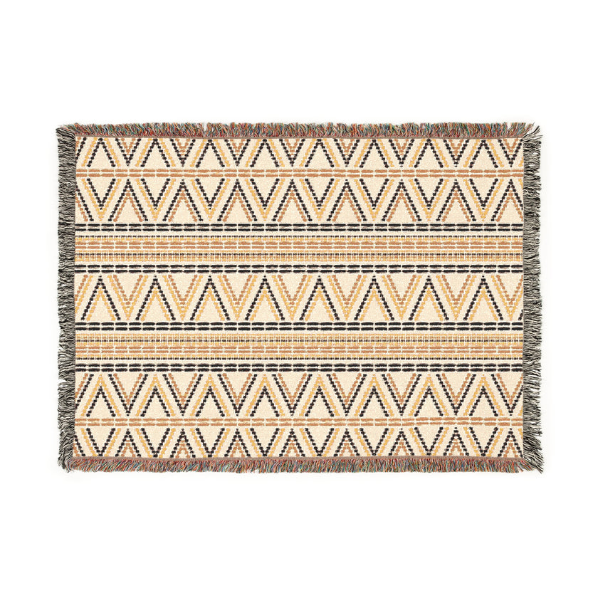 Geometric Woven Blanket, Cozy Home Decor, Gift for Her, Boho Style Throw, Camping Blanket, Warm Decorative Throw