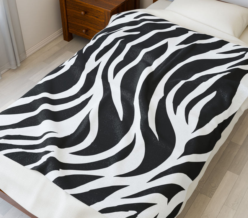 Zebra lines Velveteen Plush Blanket