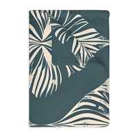 Green and White Pattern Velveteen Microfiber Blanket (Two-sided print)