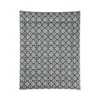 Navy Blue Patterned Comforter, Cozy Bedding for Home Decor, Stylish Bedroom Upgrade, Perfect for Fall and Winter
