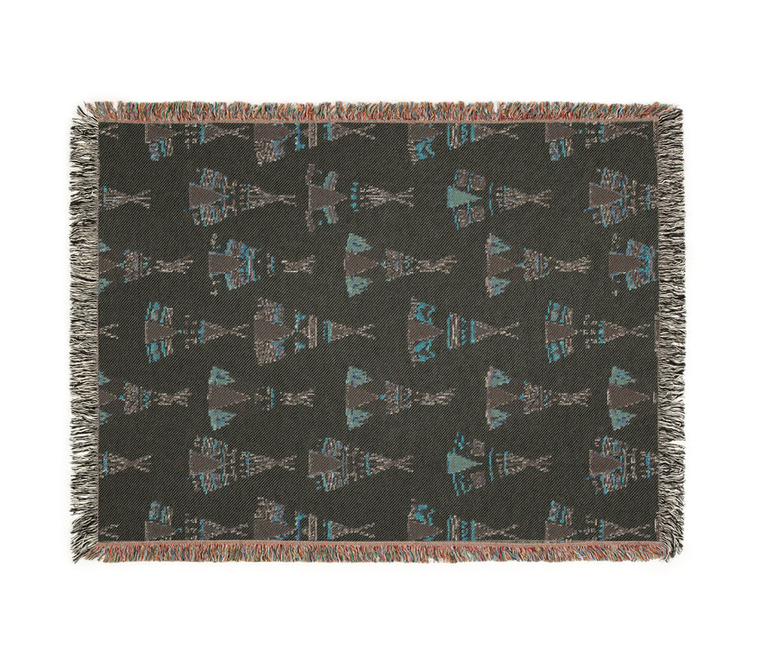 Indigenous Hut Woven Blanket