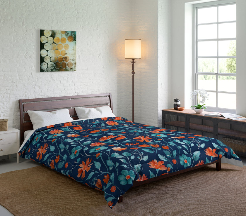 Floral Pattern Comforter, Cozy Home Decor, Bedroom Essentials, Bohemian Bedding, Nature-Inspired Gift