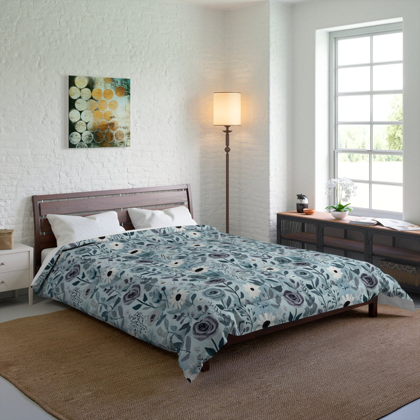 Floral Pattern Comforter - Cozy Bedroom Decor, Soft Floral Bedding, Home Accents, Gift for Her, Spring and Summer Home