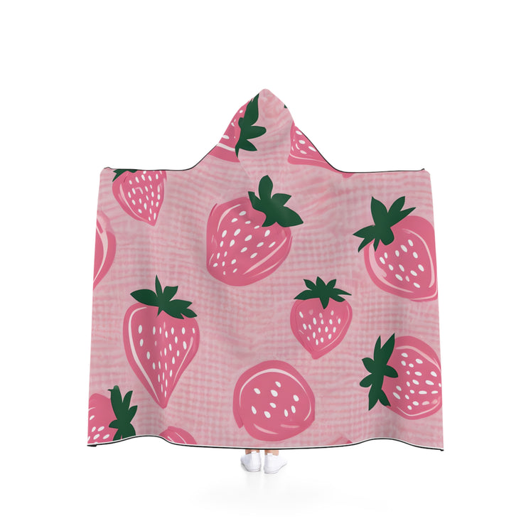 Cozy Strawberry Hooded Blanket, Fun Gift for Kids, Perfect for Lounging, Winter Nights, Strawberry Lovers' Accessory
