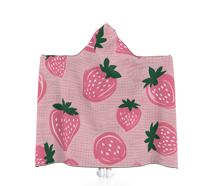 Cozy Strawberry Hooded Blanket, Fun Gift for Kids, Perfect for Lounging, Winter Nights, Strawberry Lovers' Accessory