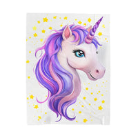 Purple Unicorn Velveteen Plush Blanket