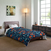 Floral Pattern Comforter, Cozy Home Decor, Bedroom Essentials, Bohemian Bedding, Nature-Inspired Gift