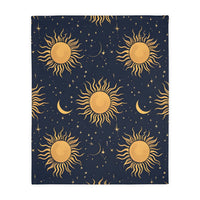 Sun Moon Stars Velveteen Microfiber Blanket (Two-sided print)
