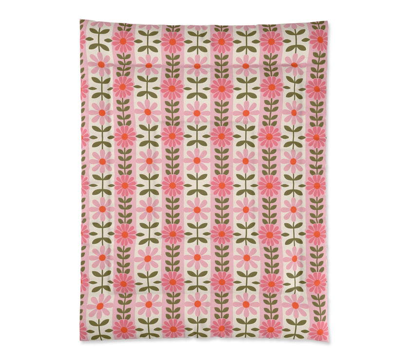Floral Comforter for Cozy Homes, Bohemian Bedding, Bedroom Décor, Spring Vibes, Gift for Her, Sleep Essentials