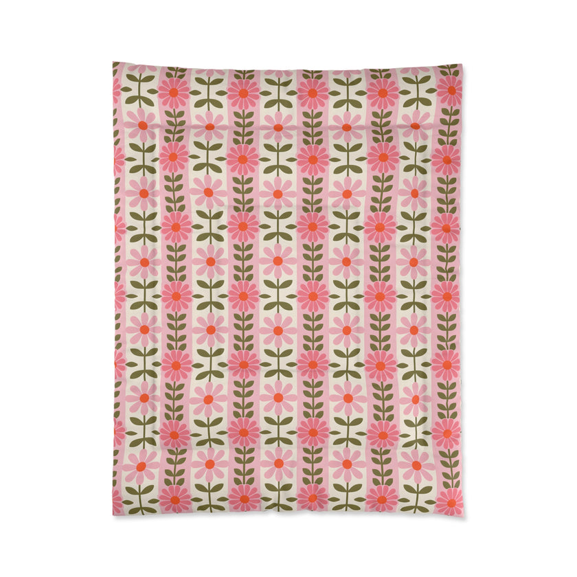 Floral Comforter for Cozy Homes, Bohemian Bedding, Bedroom Décor, Spring Vibes, Gift for Her, Sleep Essentials