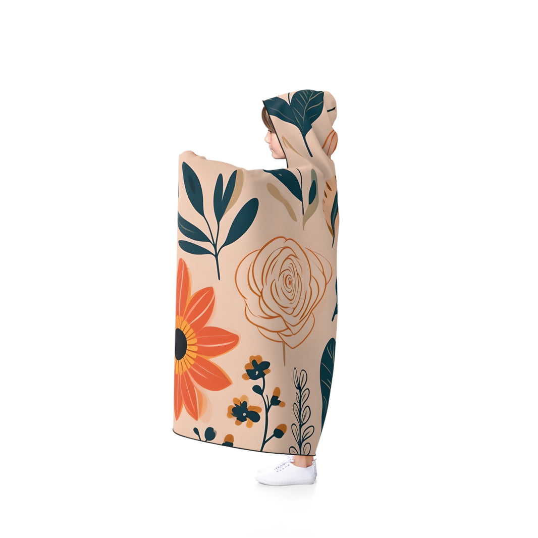 Cozy Floral Hooded Blanket  Warmth for Home, Campfire Nights, Outdoor Adventures, Snuggle Time, Gifts for Mom, Mothers Day
