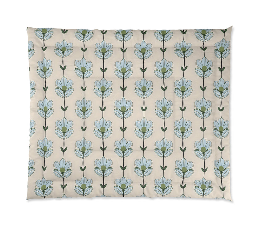 Floral Comforter Set - Cozy Home Bedding, Spring Decor, Boho Bedroom, Gift Idea for Her, Festive Sleep Essentials