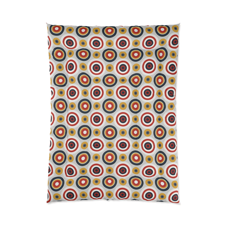 Colorful Circles Comforter - Fun Bedding, Modern Home Decor, Bedroom Makeover, Perfect Gift for Kids & Teens, Cozy Blanket