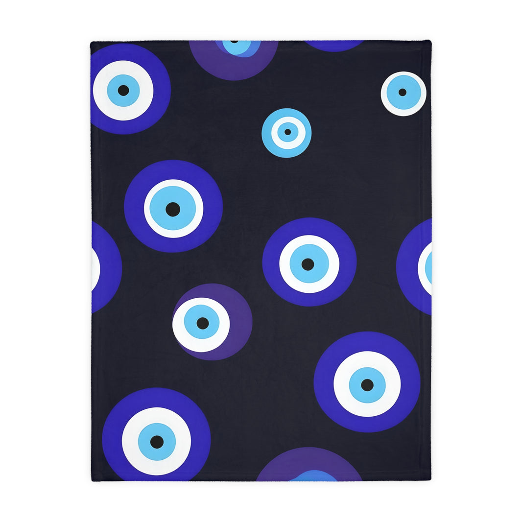 Blue Evil Eye Blanket Velveteen Microfiber Blanket (Two-sided print)