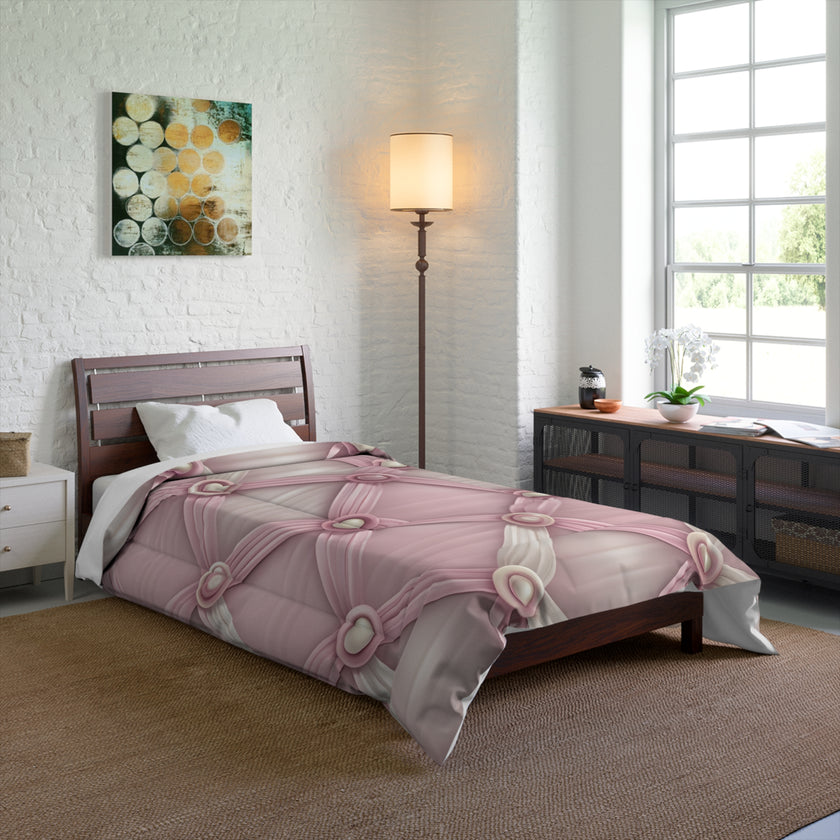 Chic Pink Textured Comforter, Cozy Bedroom Oasis Blanket, Elegant Home Decor, Ideal for Home Makeover, Luxurious Bedspread