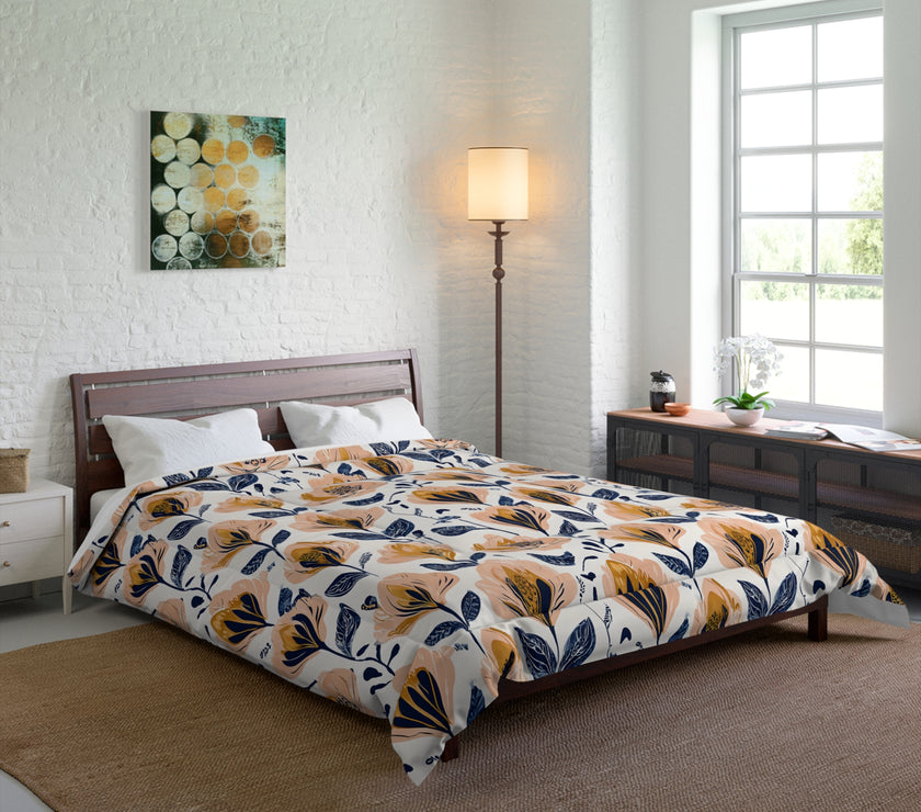 Floral Comforter Blanket, Cozy Bedding for Home Decor, Spring Vibes, Perfect Gift for Housewarming, Summer Bedspread