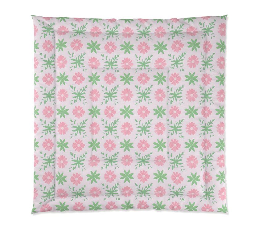 Floral Comforter, Cozy Floral Bedding, Springtime Bedspread, Flower Pattern Comforter Set, Boho Home Decor, Dorm Room Essentials