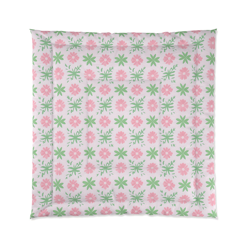 Floral Comforter, Cozy Floral Bedding, Springtime Bedspread, Flower Pattern Comforter Set, Boho Home Decor, Dorm Room Essentials