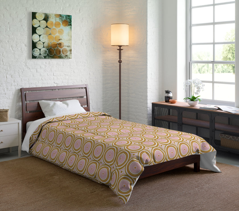 Boho Chic Comforter | Vibrant Geometric Bedspread, Cozy Bedding for Home Decor, Great for Gifts, Dorm Room, Summer Vibes, Festivals